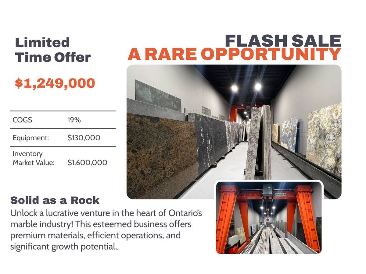 Highly Profitable Stone Supplier Includes $1.6M Goods